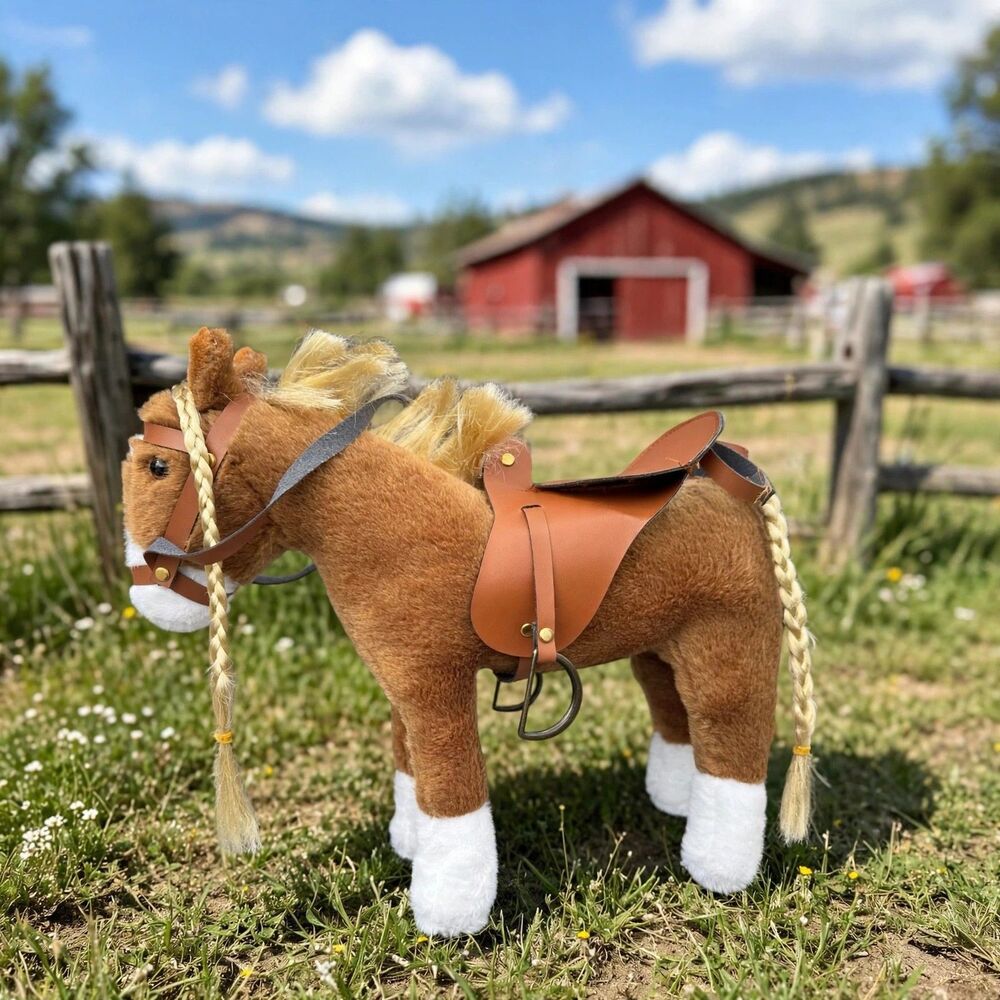 Pottery Barn Götz Plush Horse Pony with Saddle and Bridle 12 Inch